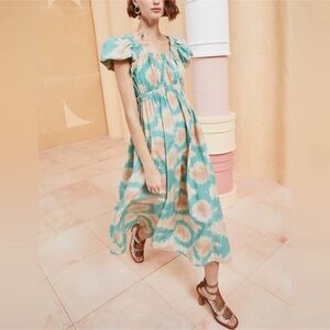 ULLA JOHNSON Nanette midi dress in calcite Sz 12